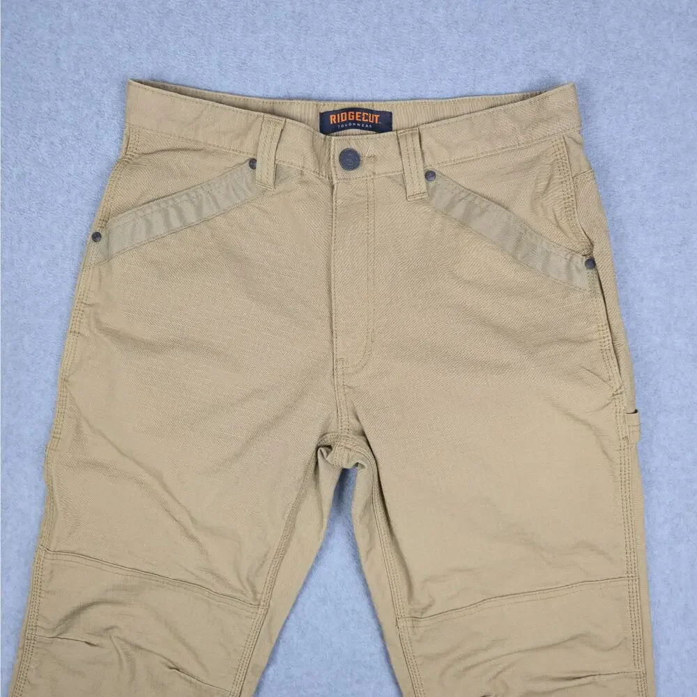 Ridgecut Toughwear 34x30 Beige Ripstop Work Pants Reinforced Double Knee - Picture 4 of 14